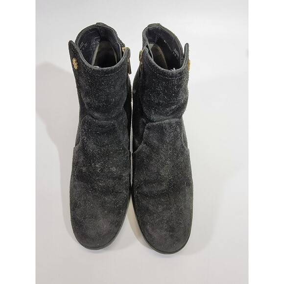 MDS Women's Size 7M Tory Burch Leena Black Suede Leather Zipper Ankle‎ Boots GUC - Picture 11 of 12